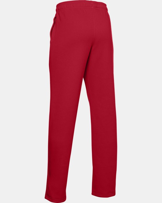 Boys' UA Hustle Fleece Pants, Red, pdpMainDesktop image number 1